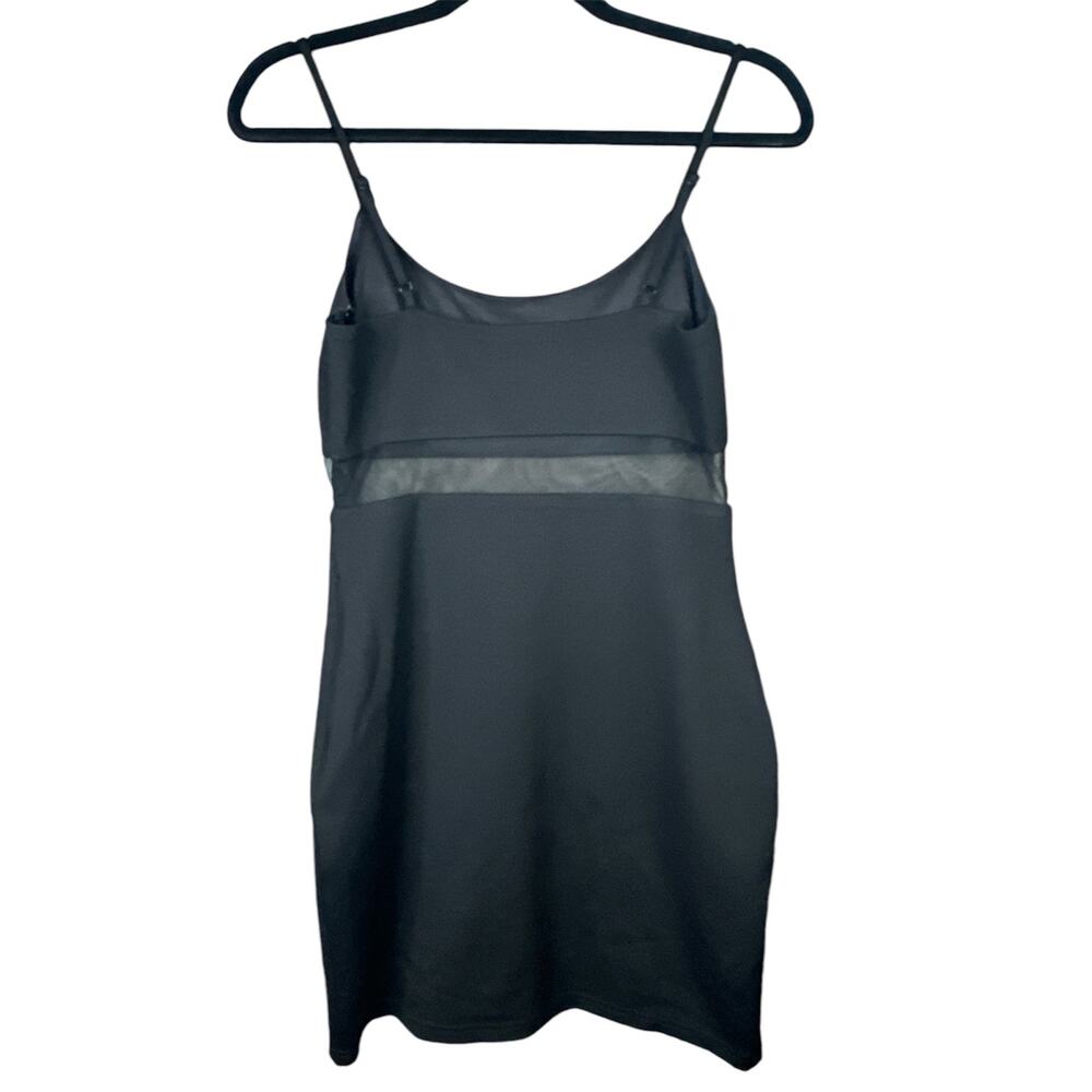 Lulu’s Black Sleeveless Bodycon Mesh Cut Out Short Mini Dress Size Small - Picture 2 of 7